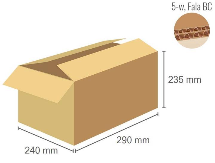 Cardboard box 290x240x235 - with Flaps (Fefco 201) - 5-layer (5w)