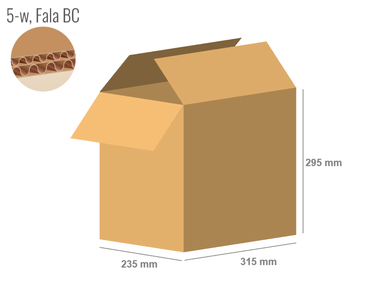 Cardboard box 315x235x295 - with Flaps (Fefco 201) - Double Wall (5-layer)