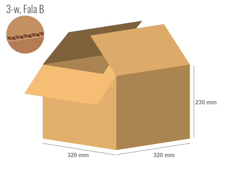 Cardboard box 320x320x230 - with Flaps (Fefco 201) - Single Wall (3-layer)