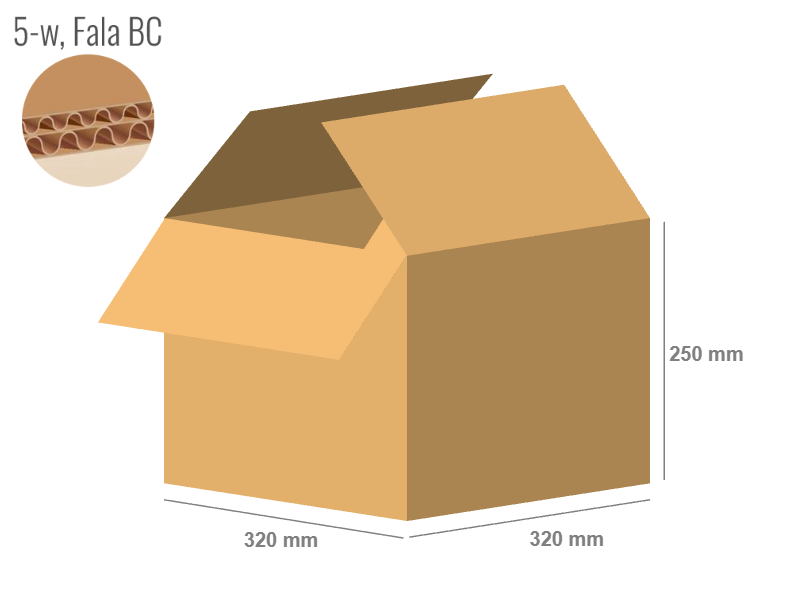 Cardboard box 320x320x250 - with Flaps (Fefco 201) - Double Wall (5-layer)