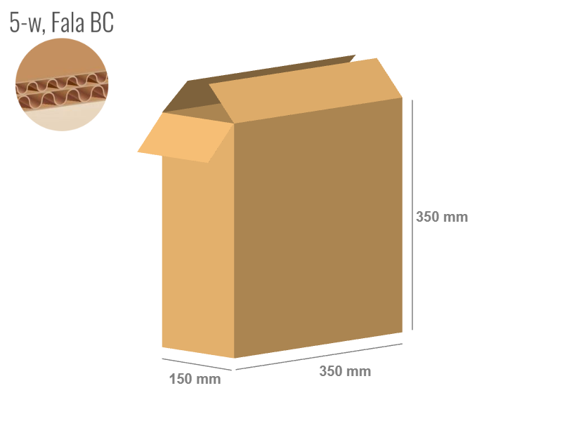 Cardboard box 350x150x350 - with Flaps (Fefco 201) - Double Wall (5-layer)