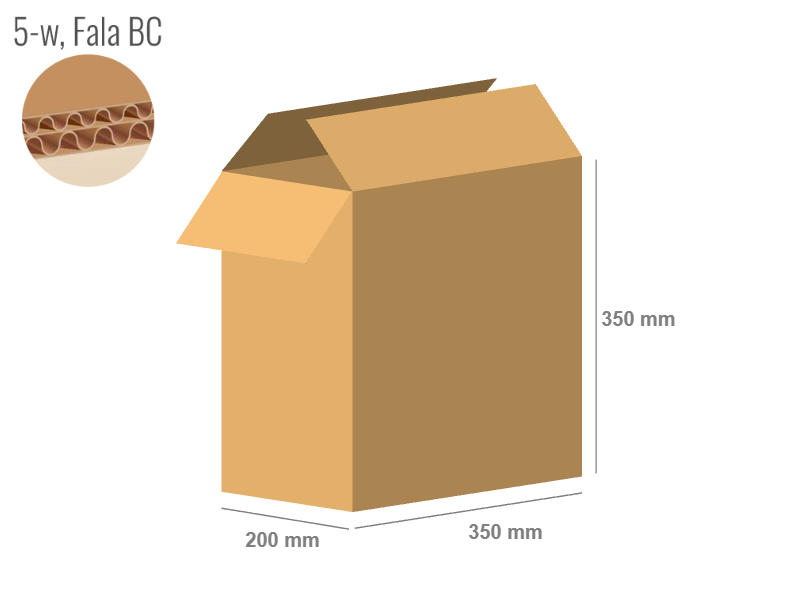 Cardboard box 350x200x350 - with Flaps (Fefco 201) - Double Wall (5-layer)