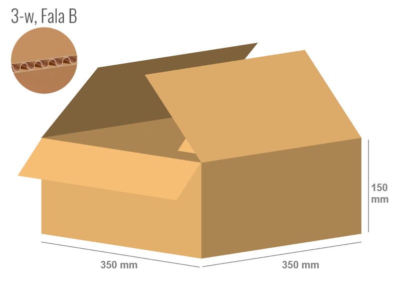 Cardboard box 350x350x150 - with Flaps (Fefco 201) - Single Wall (3-layer)