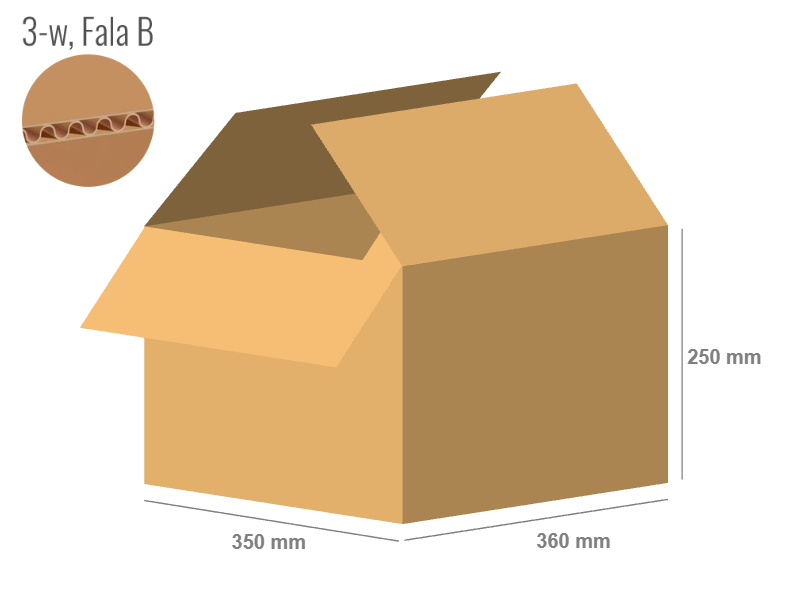 Cardboard box 360x350x250 - with Flaps (Fefco 201) - Single Wall (3-layer)