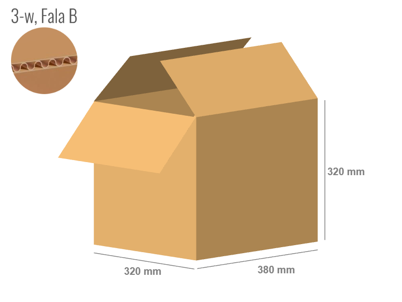 Cardboard box 380x320x320 - with Flaps (Fefco 201) - Single Wall (3-layer)