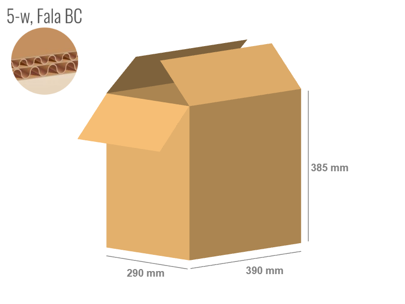 Cardboard box 390x290x385 - with Flaps (Fefco 201) - Double Wall (5-layer)