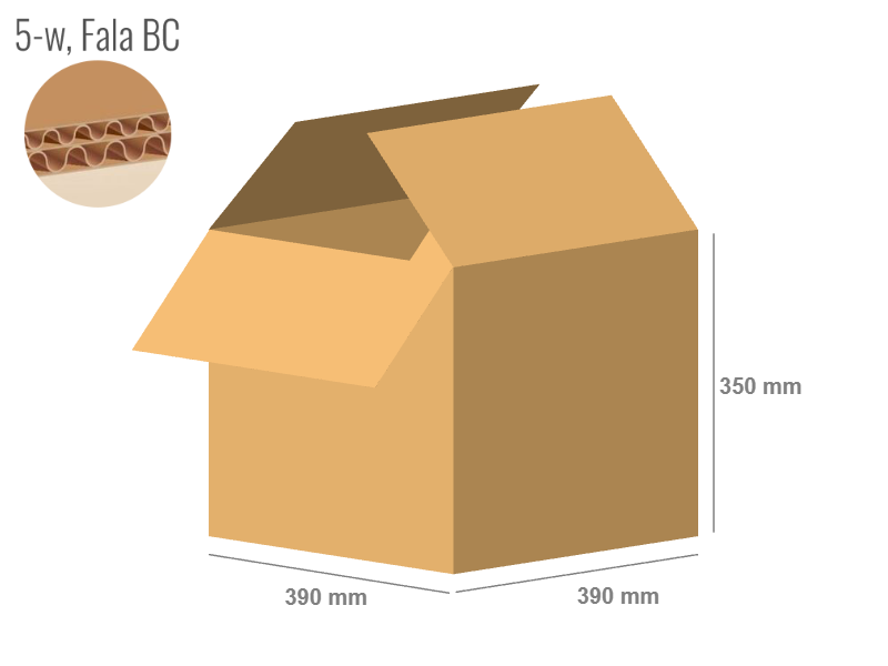 Cardboard box 390x390x350 - with Flaps (Fefco 201) - Double Wall (5-layer)
