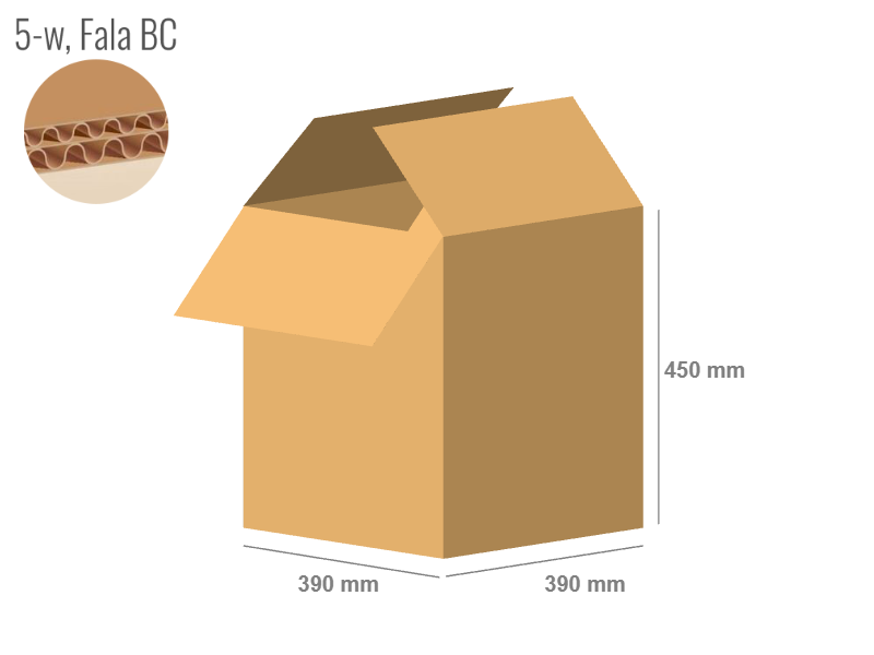 Cardboard box 390x390x450 - with Flaps (Fefco 201) - Double Wall (5-layer)