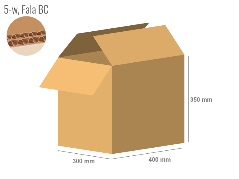 Cardboard box 400x300x350 - with Flaps (Fefco 201) - Double Wall (5-layer)