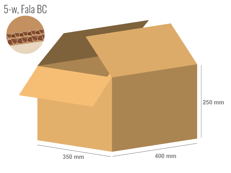 Cardboard box 400x350x250 - with Flaps (Fefco 201) - Double Wall (5-layer)