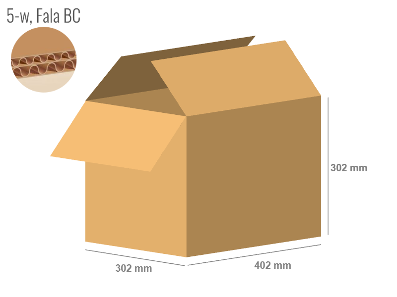 Cardboard box 402x302x302 - with Flaps (Fefco 201) - Double Wall (5-layer)