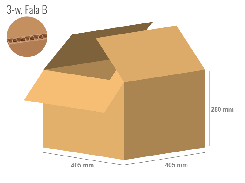 Cardboard box 405x405x280 - with Flaps (Fefco 201) - Single Wall (3-layer)