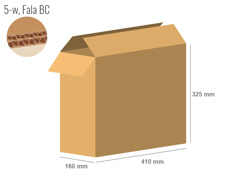 Cardboard box 410x160x325 - with Flaps (Fefco 201) - Double Wall (5-layer)