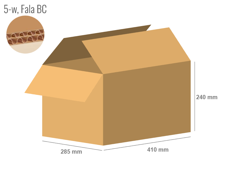 Cardboard box 410x285x240 - with Flaps (Fefco 201) - Double Wall (5-layer)