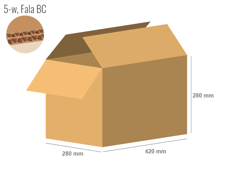 Cardboard box 420x280x280 - with Flaps (Fefco 201) - Double Wall (5-layer)