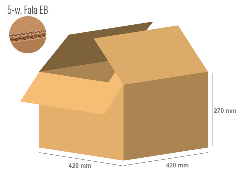 Cardboard box 420x420x270 - with Flaps (Fefco 201) - Double Wall (5-layer)