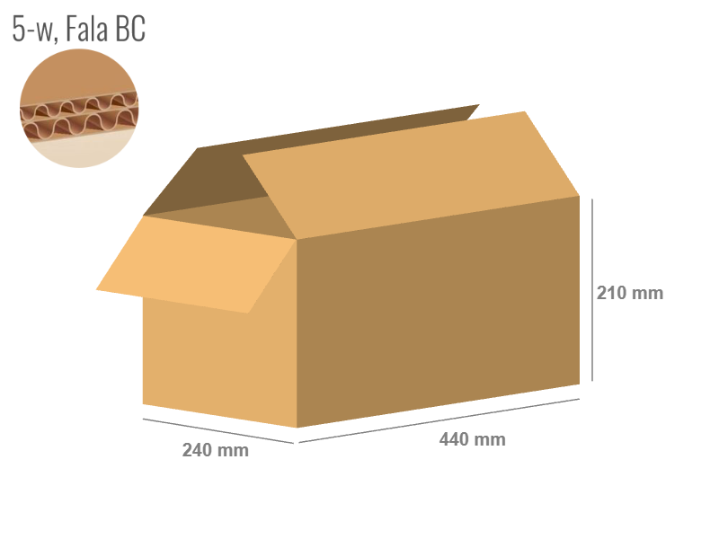 Cardboard box 440x240x210 - with Flaps (Fefco 201) - Double Wall (5-layer)