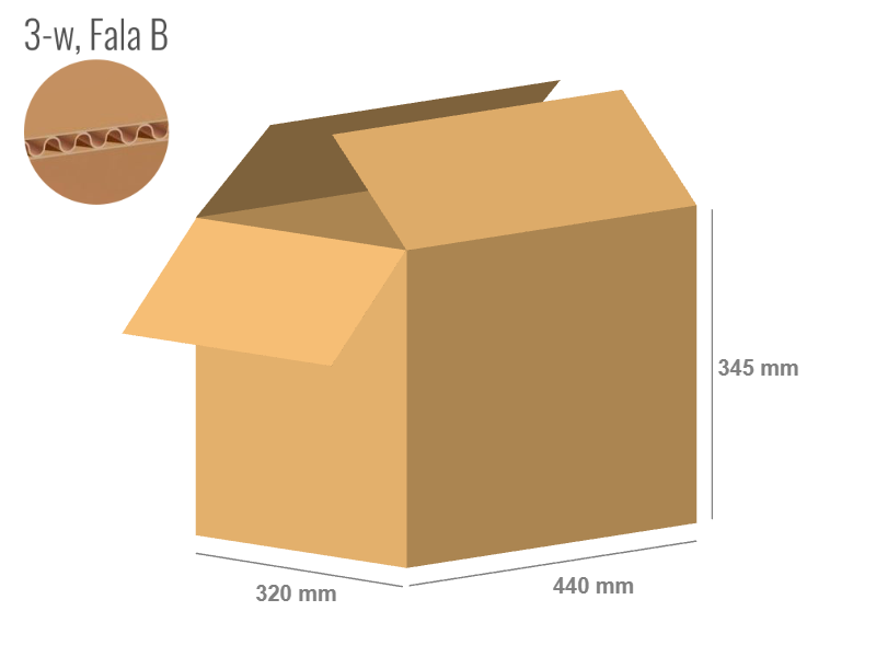 Cardboard box 440x320x345 - with Flaps (Fefco 201) - Single Wall (3-layer)
