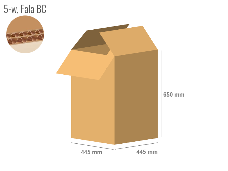 Cardboard box 445x445x650 - with Flaps (Fefco 201) - Double Wall (5-layer)