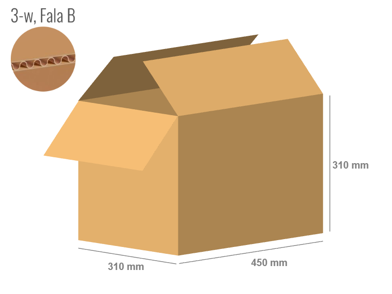 Cardboard box 450x310x310 - with Flaps (Fefco 201) - Single Wall (3-layer)