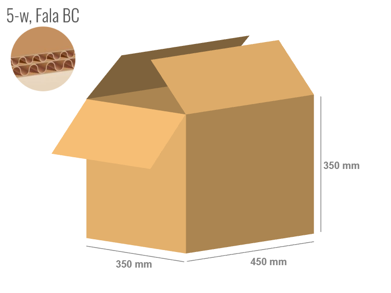 Cardboard box 450x350x350 - with Flaps (Fefco 201) - Double Wall (5-layer)