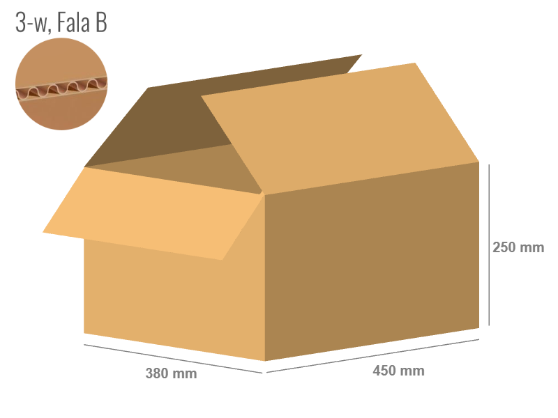 Cardboard box 450x380x250 - with Flaps (Fefco 201) - Single Wall (3-layer)