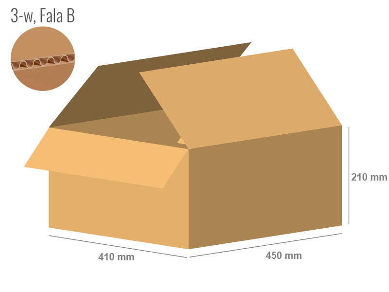 Cardboard box 450x410x210 - with Flaps (Fefco 201) - Single Wall (3-layer)