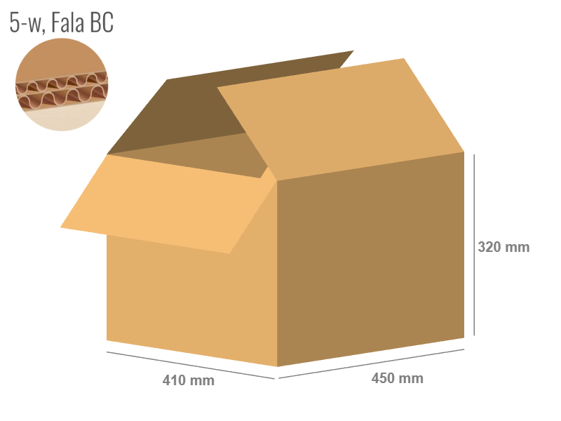 Cardboard box 450x410x320 - with Flaps (Fefco 201) - Double Wall (5-layer)