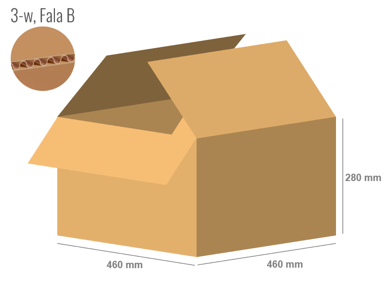 Cardboard box 460x460x280 - with Flaps (Fefco 201) - Single Wall (3-layer)