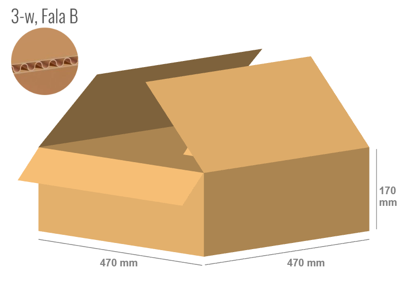 Cardboard box 470x470x170 - with Flaps (Fefco 201) - Single Wall (3-layer)
