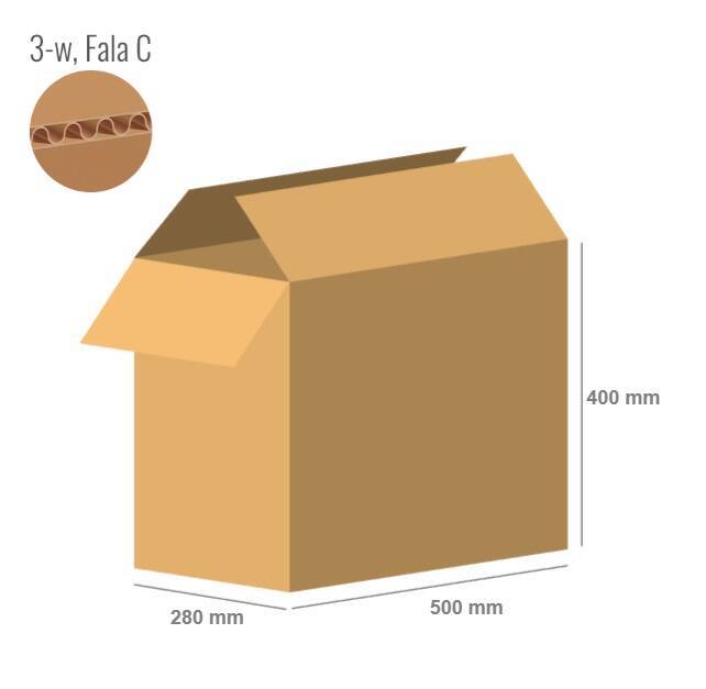 Cardboard box 500x280x400 - with Flaps (Fefco 201) - Single Wall (3-layer)