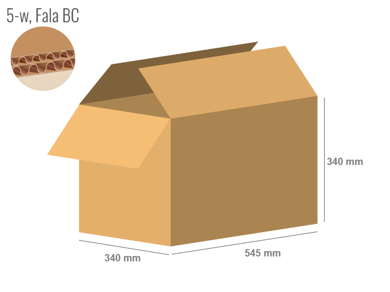 Cardboard box 545x340x340 - with Flaps (Fefco 201) - Double Wall (5-layer)