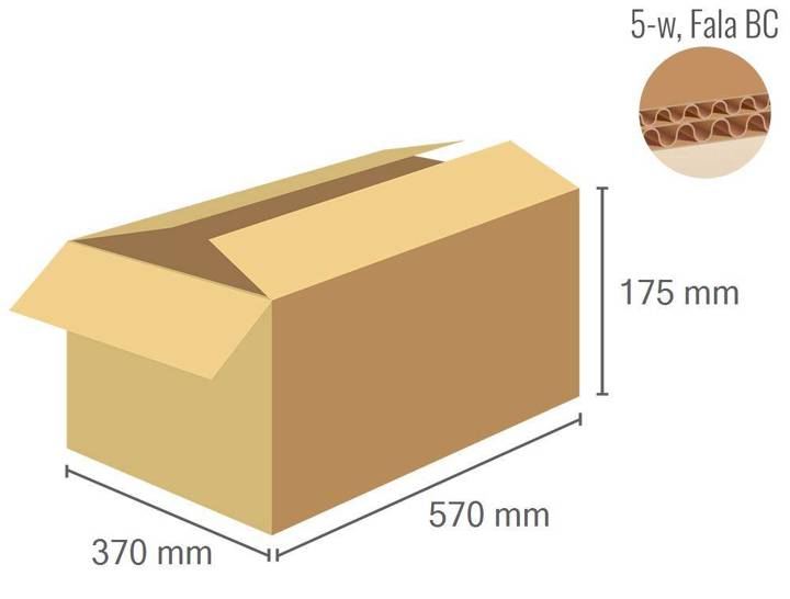Cardboard box 570x370x175 - with Flaps (Fefco 201) - 5-layer (5w)