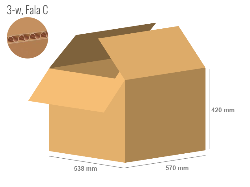 Cardboard box 570x538x420 - with Flaps (Fefco 201) - Single Wall (3-layer)