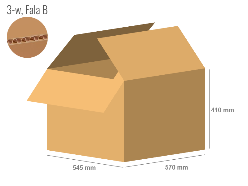 Cardboard box 570x545x410 - with Flaps (Fefco 201) - Single Wall (3-layer)