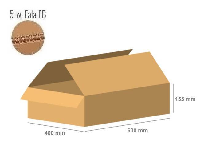 Cardboard box 600x400x155 - with Flaps (Fefco 201) - Double Wall (5-layer)