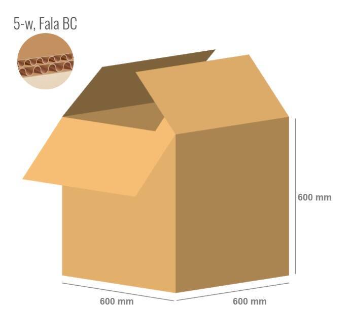 Cardboard box 600x600x600 - with Flaps (Fefco 201) - Double Wall (5-layer)