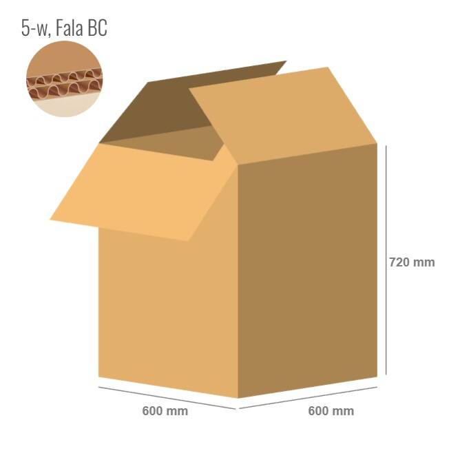 Cardboard box 600x600x720 - with Flaps (Fefco 201) - Double Wall (5-layer)