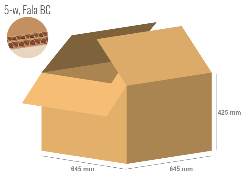 Cardboard box 645x645x425 - with Flaps (Fefco 201) - Double Wall (5-layer)