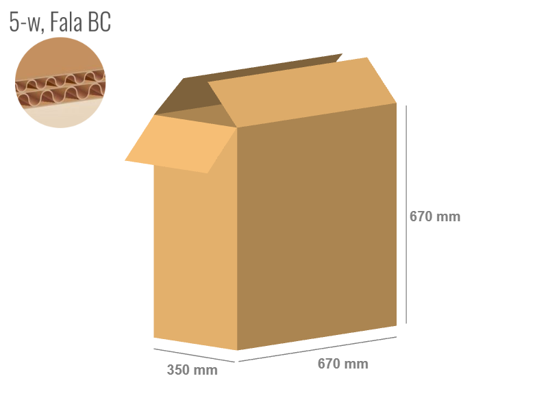 Cardboard box 670x350x670 - with Flaps (Fefco 201) - Double Wall (5-layer)