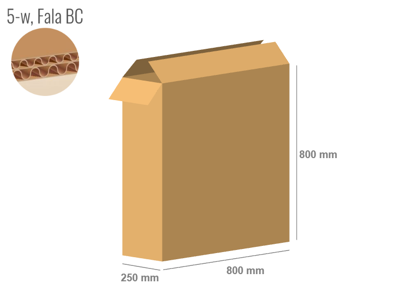 Cardboard box 800x250x800 - with Flaps (Fefco 201) - Double Wall (5-layer)