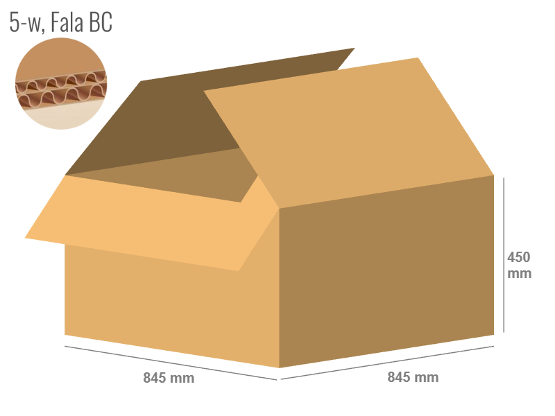 Cardboard box 845x845x450 - with Flaps (Fefco 201) - Double Wall (5-layer)