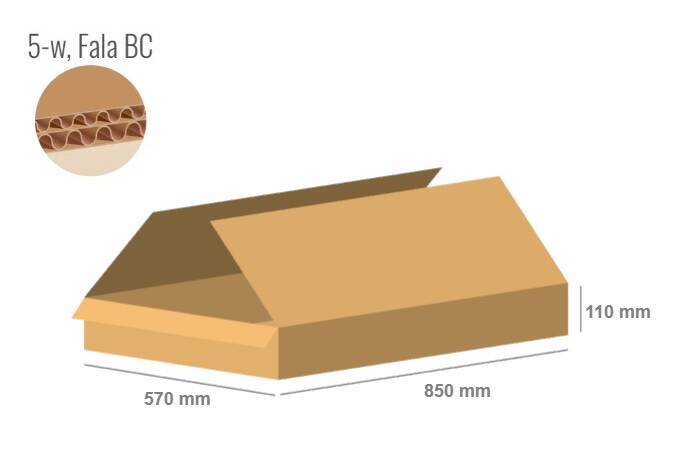 Cardboard box 850x570x110 - with Flaps (Fefco 201) - Double Wall (5-layer)