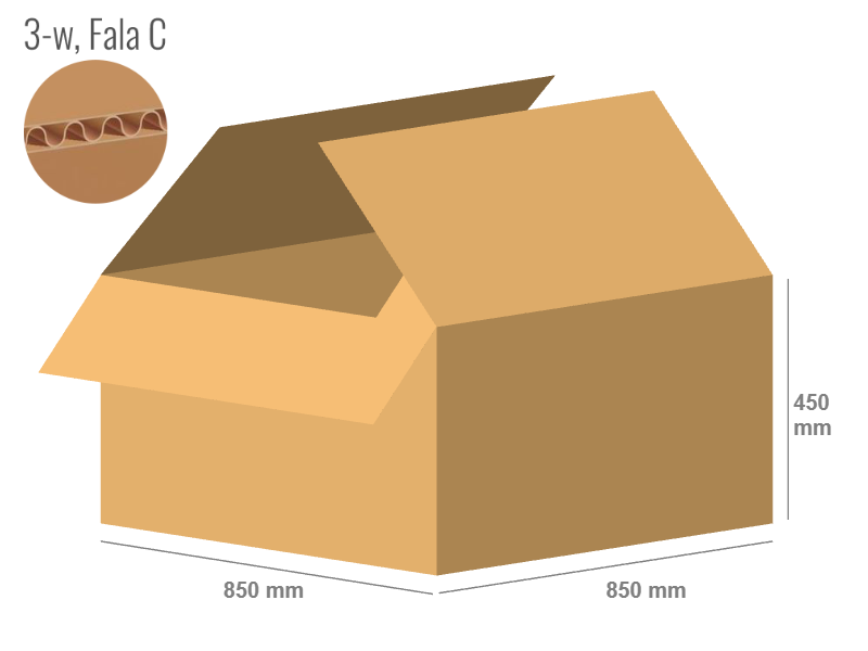 Cardboard box 850x850x450 - with Flaps (Fefco 201) - Single Wall (3-layer)
