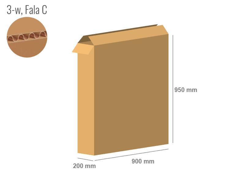 Cardboard box 900x200x950 - with Flaps (Fefco 201) - Single Wall (3-layer)