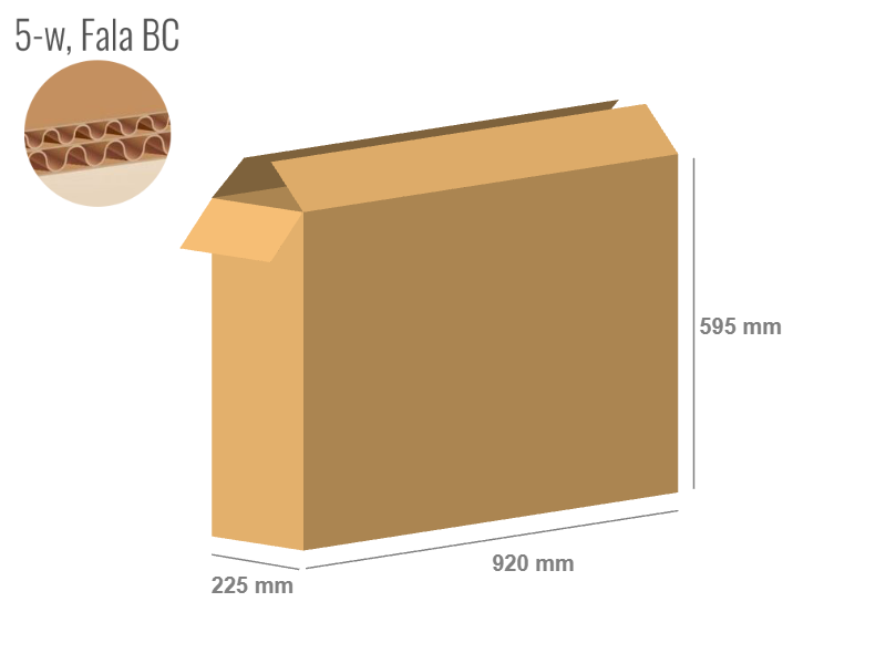 Cardboard box 920x225x595 - with Flaps (Fefco 201) - Double Wall (5-layer)