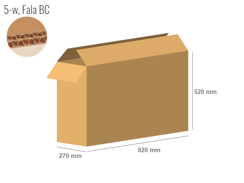 Cardboard box 920x270x520 - with Flaps (Fefco 201) - Double Wall (5-layer)