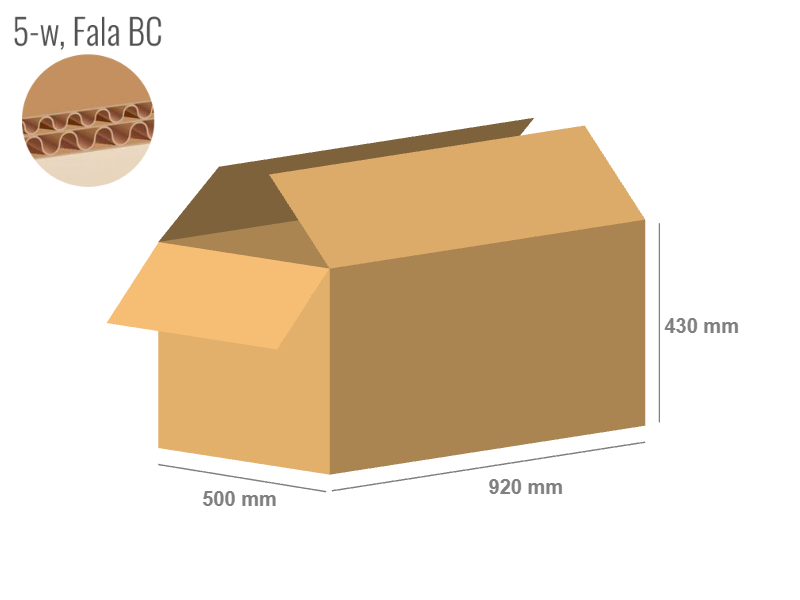 Cardboard box 920x500x430 - with Flaps (Fefco 201) - Double Wall (5-layer)