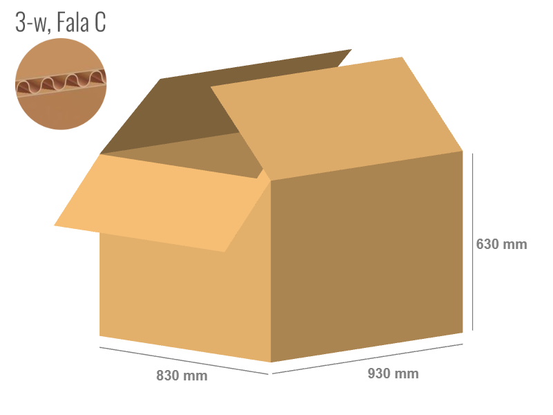 Cardboard box 930x830x630 - with Flaps (Fefco 201) - Single Wall (3-layer)