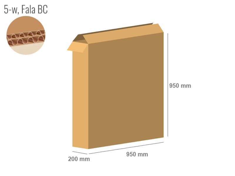 Cardboard box 950x200x950 - with Flaps (Fefco 201) - 5-layer (5w)